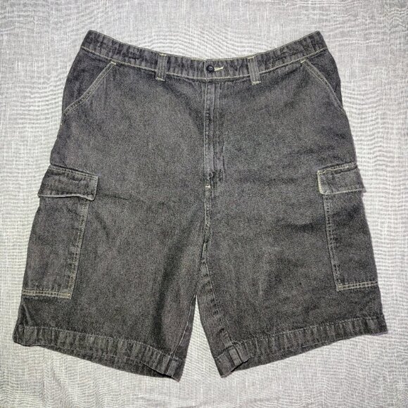 VTG Ralph Lauren Polo Jeans Cargo Shorts Size 40 Dark Wash Artillery Loose Baggy